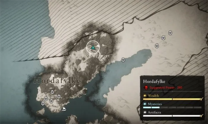 Местонахождение Мьёлнира на карте мира Assassin’s Creed: Valhalla