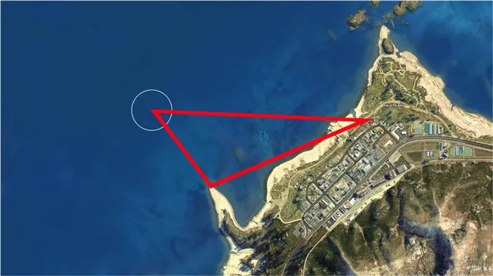 Бермудский треугольник на карте GTA 5