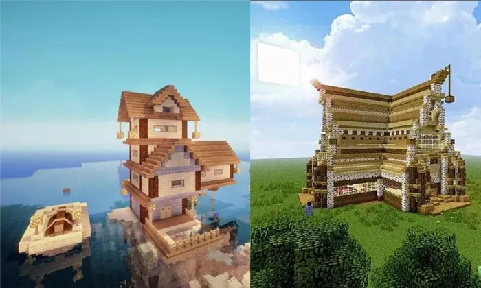 Маленькие здания в Minecraft