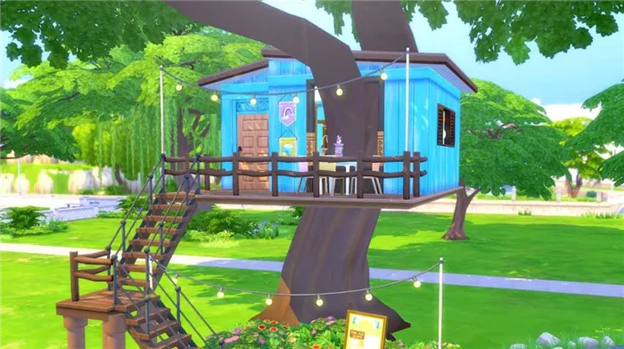Sims 4 маленькие домики на деревьях
