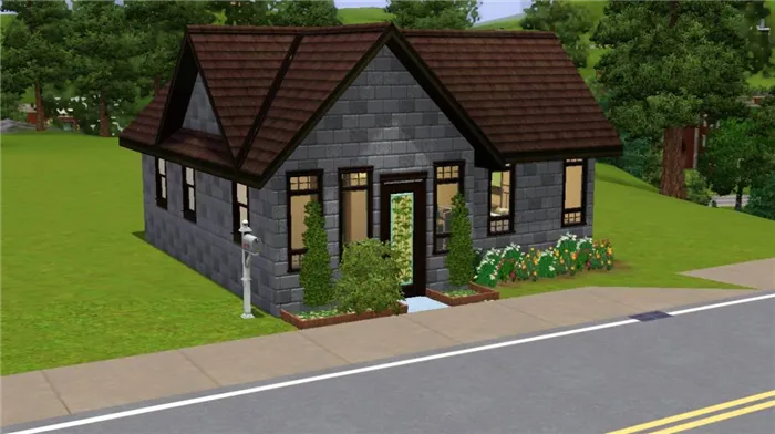 Одноэтажный дом в Sims 4