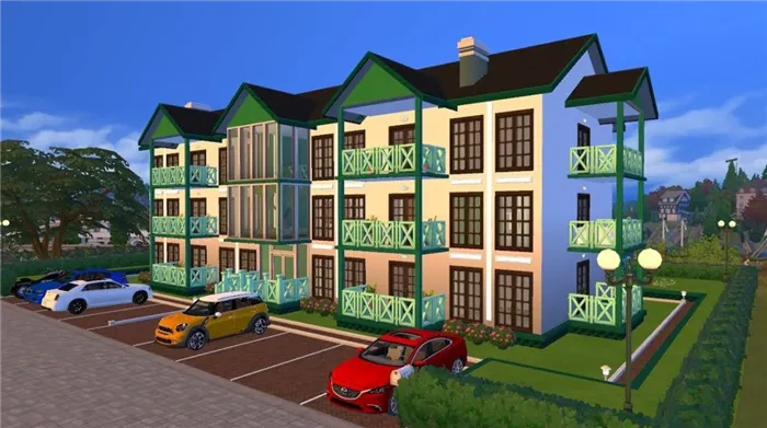 Многоквартирный дом для Sims (многоэтажный)
