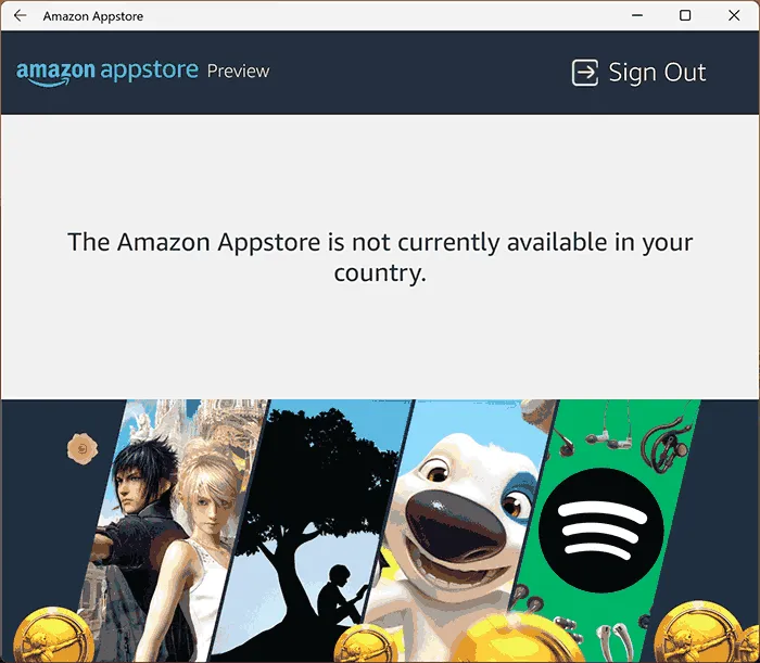 AmazonAppStore недоступен