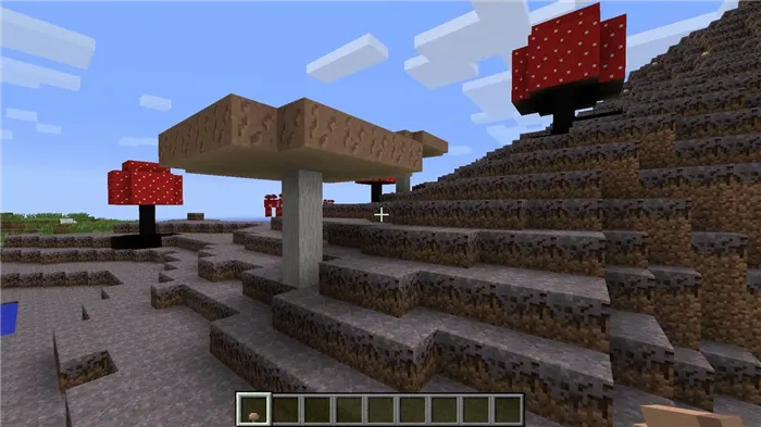 Строительство дома в грибной среде обитания в Minecraft
