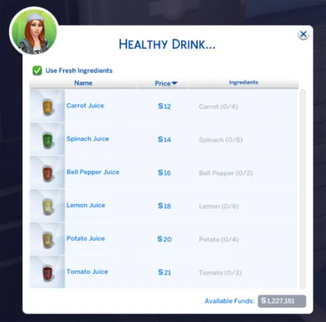 Sims 4 Прилавок для еды.