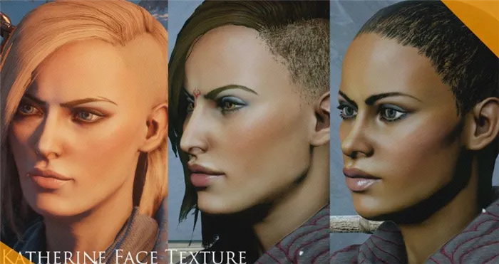 Лучшие моды для Dragon Age Inquisition Eyebrows 4 Women and Katherine Face Texture