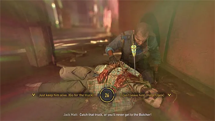 After the fight, you will receive a time-limited mission objective to check on Frank - it's enough to run to the designated spot, which will take you about ten seconds max - Dying Light 2: The Breakthrough - help Frank or chase the truck? - Important Choices - Dying Light 2 Guide