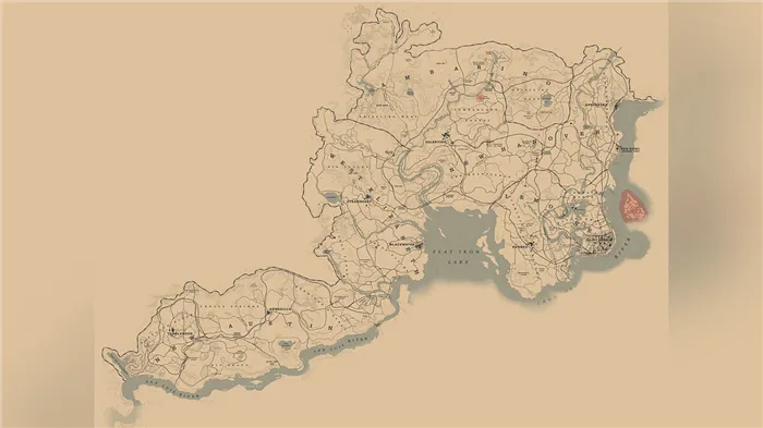 Вся карта Red Dead Redemption 2: обозначения, локации, поселения