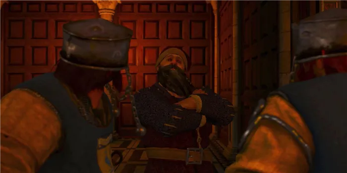 Ведьмак 3: Скриншот Чианфанелли и его охранников