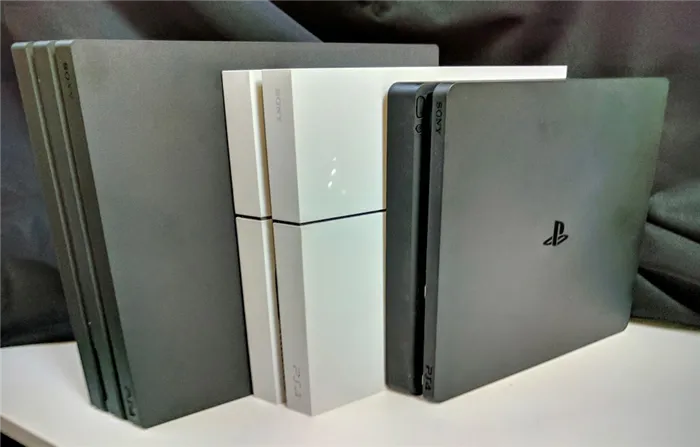 Внешний вид PS4, PS4 Slim и PS4 Pro