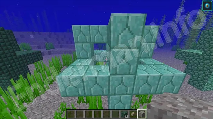 Грот с Сердцем моря в Minecraft