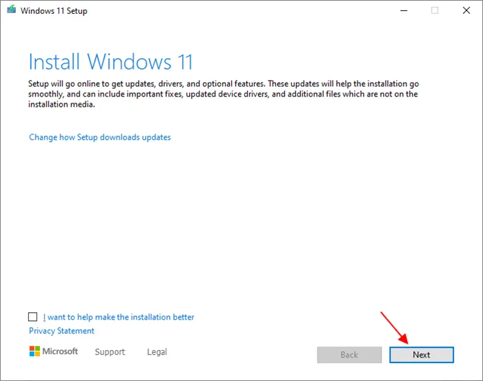 установка обновления до Windows 11