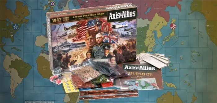 Axis & Allies: 1942 (второе издание) Коробка и карта для настольной игры