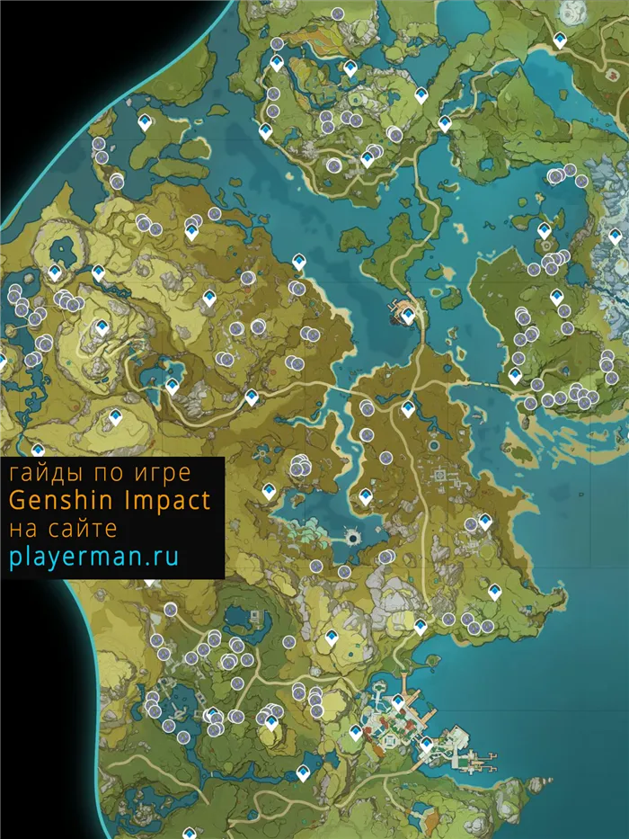 Genshin Impact Стеклянные колокольчики карта