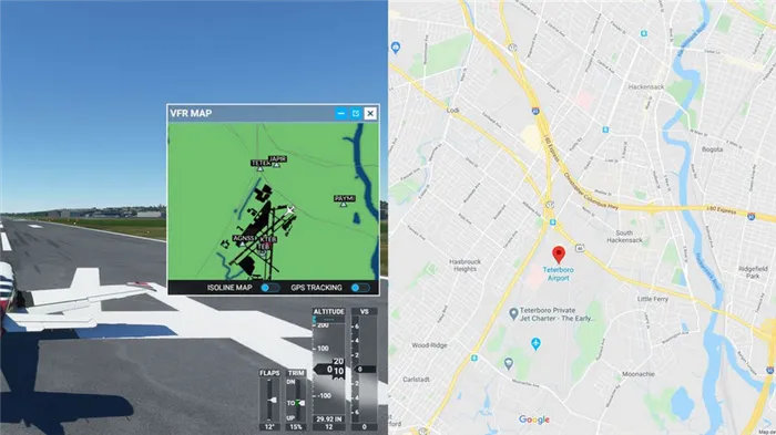 Найти место на Google Картах в Microsoft Flight Simulator